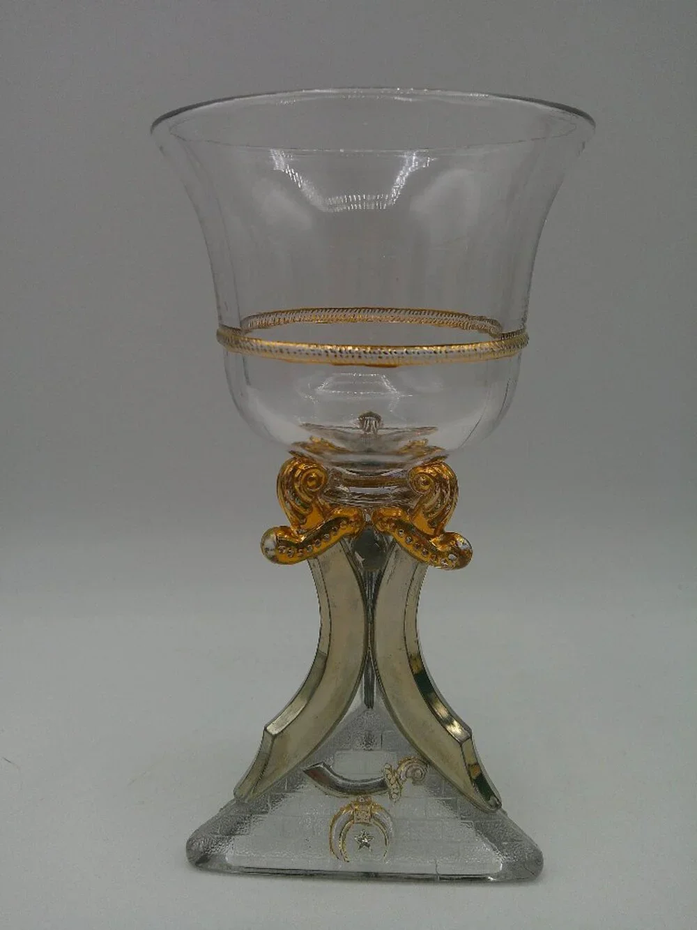 Antique 1900 Masonic Shriner Souvenir Goblet WashingtonDC Syria Temple Gold Gilt